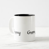 Tasse 2 Couleurs Black Script Established Grandma (Devant gauche)