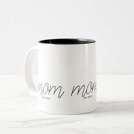 Tasse 2 Couleurs Black Script Established Mom  (Devant gauche)
