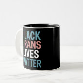 Tasse 2 Couleurs Black Trans LGBTQ Support Vit Matière Transgenre (Devant gauche)