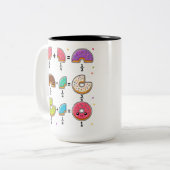 Tasse 2 Couleurs Blagues de maths sur les fractions de beignets (Devant gauche)