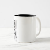TASSE 2 COULEURS BLANC DE TIGRE/MUG GRIS (Devant droit)