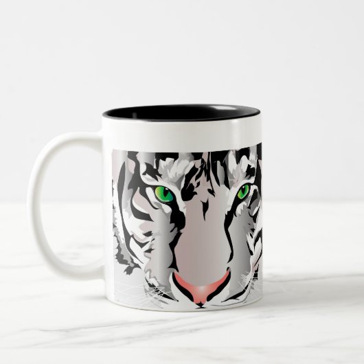 TASSE 2 COULEURS BLANC DE TIGRE/MUG GRIS (Gauche)