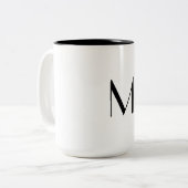 Tasse 2 Couleurs blanc uni - ajouter monogramme noir (Devant gauche)