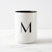 Tasse 2 Couleurs blanc uni - ajouter monogramme noir (Centre)