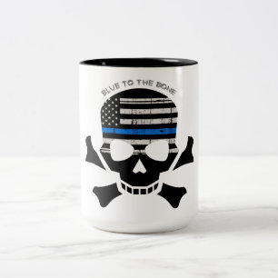 Tasse 2 Couleurs Bleu à os (noir)