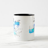 Tasse 2 Couleurs Bleu Abstrait Géométrique Bleu noir (Centre)