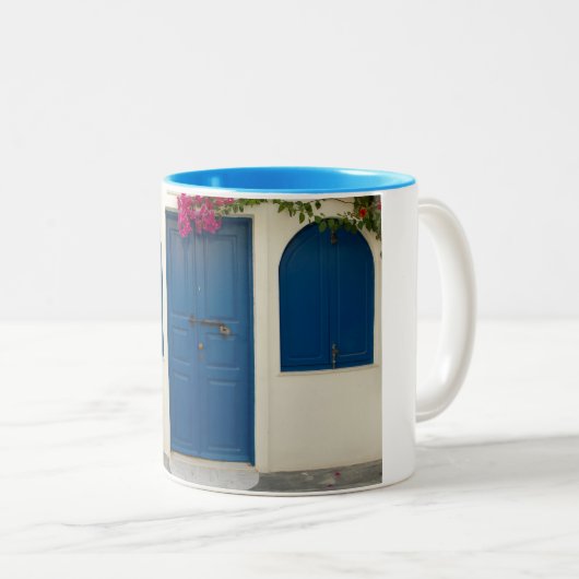 TASSE 2 COULEURS BLEU - BLANC (Devant droit)