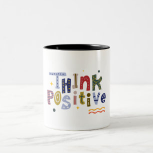 Tasse 2 Couleurs Bleu coloré pensent positif