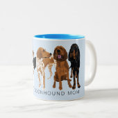 Tasse 2 Couleurs Bleu de maman de Coonhound (Devant droit)