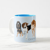 Tasse 2 Couleurs Bleu de maman de Coonhound (Devant gauche)