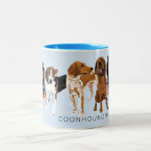 Tasse 2 Couleurs Bleu de maman de Coonhound (Centre)