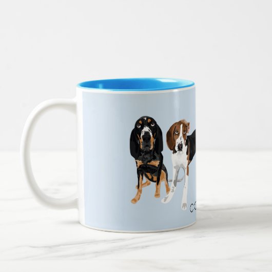 Tasse 2 Couleurs Bleu de maman de Coonhound (Gauche)