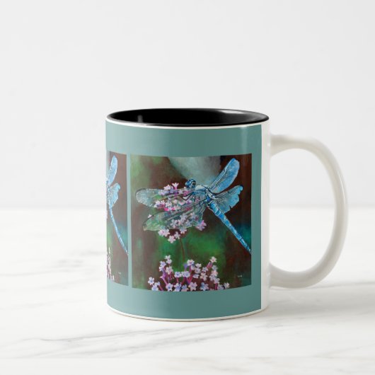 Tasse 2 Couleurs Bleu Dragonfly Repose Sur L'Ail Sauvage (Droit)