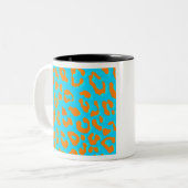 Tasse 2 Couleurs Bleu Empreinte de léopard (Devant gauche)