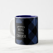 Tasse 2 Couleurs Bleu et noir Buffalo Check Plaid Drôle Noël (Devant gauche)
