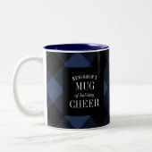 Tasse 2 Couleurs Bleu et noir Buffalo Check Plaid Drôle Noël (Gauche)
