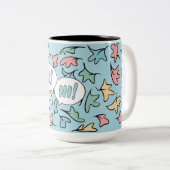 Tasse 2 Couleurs Bleu Feuille Pastel (Devant droit)