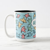 Tasse 2 Couleurs Bleu Feuille Pastel (Gauche)