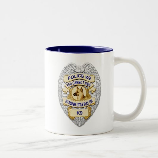 Tasse 2 Couleurs Bleu fin Badge K9 (Droit)