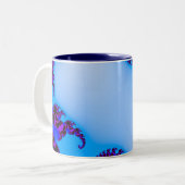 Tasse 2 Couleurs bleu fractal (Devant gauche)