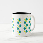 Tasse 2 Couleurs Bleu jaune Abstrait (Devant droit)