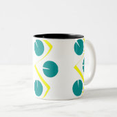 Tasse 2 Couleurs Bleu jaune Abstrait 2 (Devant droit)
