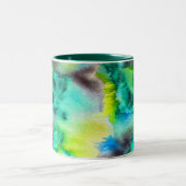 Tasse 2 Couleurs Bleu Marbre vert Tie teint aquarelle (Centre)