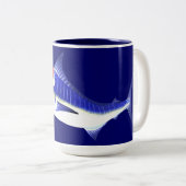 Tasse 2 Couleurs Bleu Marlin Santa Claus (Devant droit)