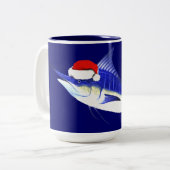 Tasse 2 Couleurs Bleu Marlin Santa Claus (Devant gauche)