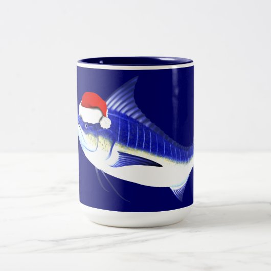 Tasse 2 Couleurs Bleu Marlin Santa Claus (Centre)