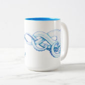 Tasse 2 Couleurs Bleu octopus (Devant droit)