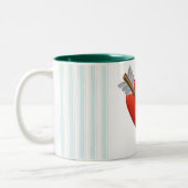 Tasse 2 Couleurs Bleu - Percé Valentine Coeur (Gauche)