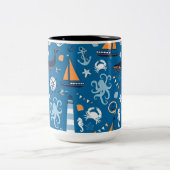 Tasse 2 Couleurs Bleu profond Toutes les choses Nautiques (Centre)