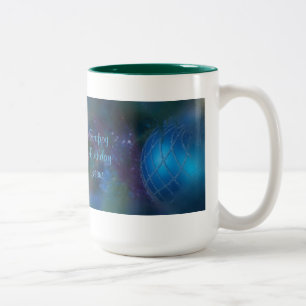 Tasse 2 Couleurs Bleu religieux dire l'ornement de Noël