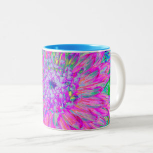 Tasse 2 Couleurs Bleu rose et violet cool Artsy Dahlia Bloom