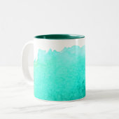 Tasse 2 Couleurs Bleu turquoise de citation de café de soleil (Devant gauche)
