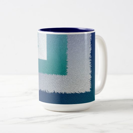 Tasse 2 Couleurs bleu turquoise gris ex pastel (Devant droit)