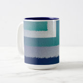 Tasse 2 Couleurs bleu turquoise gris ex pastel (Devant gauche)