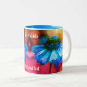 Tasse 2 Couleurs Bleu Zinnia Art détendu Personnalisé (Devant droit)