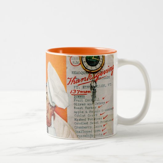 Tasse 2 Couleurs Bleus de jour de thanksgiving (Droit)