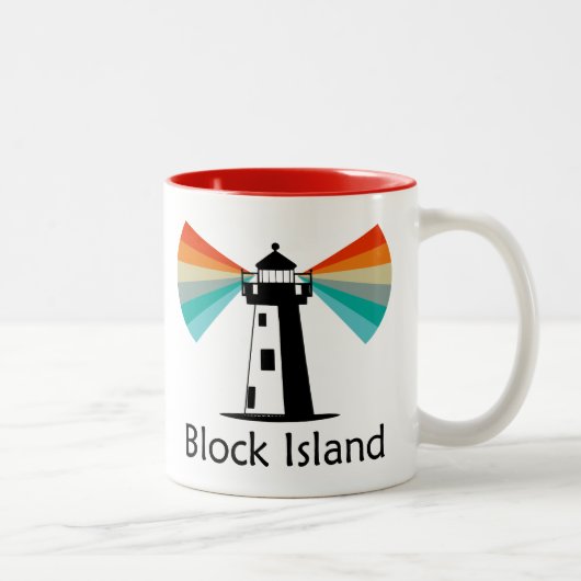 Tasse 2 Couleurs Block Island Lighthouse Rainbow (Droit)