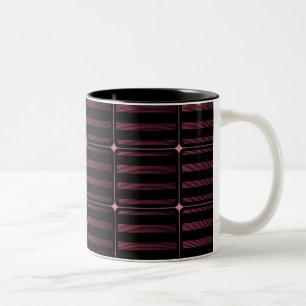Tasse 2 Couleurs Blocs de bâtiment rétro Mug, Bourgogne