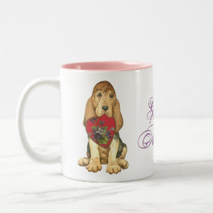 Tasse 2 Couleurs Bloodhound Heart Maman