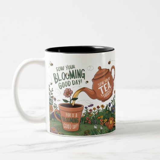 Tasse 2 Couleurs "Bloom là où vous êtes planté de la Mug" (Gauche)