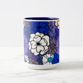 Tasse 2 Couleurs Blooms Brown et bleus (Centre)