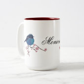 Tasse 2 Couleurs Blue Bird Art Personnalisé (Devant gauche)
