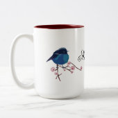 Tasse 2 Couleurs Blue Bird Art Personnalisé (Gauche)