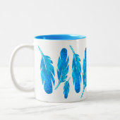 Tasse 2 Couleurs Blue boho feathers blue and gray (Gauche)