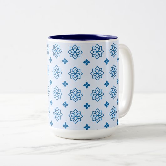 Tasse 2 Couleurs Blue Botanical Inspired Motif (Devant droit)