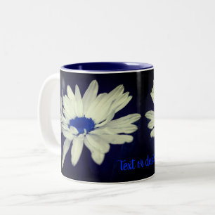 Tasse 2 Couleurs Blue Daisy Floral Art Personnalisé
